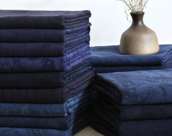 SALE,Pure color linen fabric, jacquard fabric, navy blue fabric, cotton linen fabric, DIY fabric