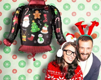 Ugly Christmas sweater balloon, Christmas decoration, christmas Balloon, 31 inch balloon, huge christmas balloon