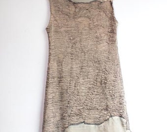dress in metallic organza and silk