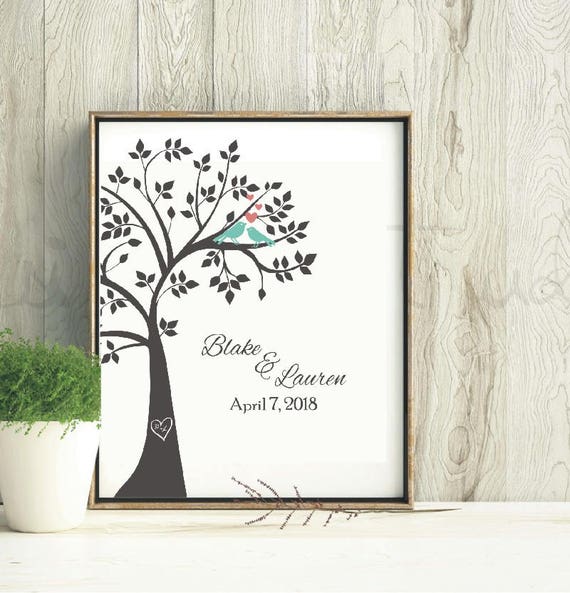 Download SVG love birds tree / Cricut wedding name / personalized