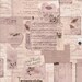 Half Yard Fabric-Typeset-Victorian- Music-Rose-Pink-Piano Forte-Stof