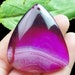 Blood Red "Drip" & Magenta Agate Triangle Pendant - Size:45x40x5mm - Energy Enhances Mental Function, Remove Negativity + More!