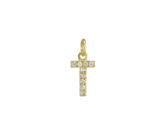 14k Yellow Gold initial Charms E14YC249