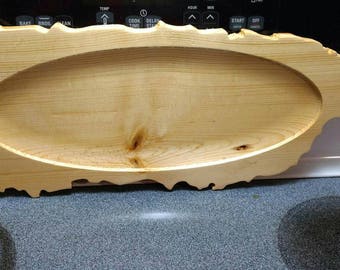 Puerto Rico Shaped Wooden Serving Dish.
