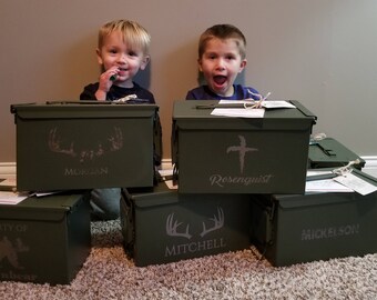 Personalized Ammo Box, groomsmen gift, gun gift, gift for gift, ammo box, police gift, hunter gift, Christmas gift, officer retirement