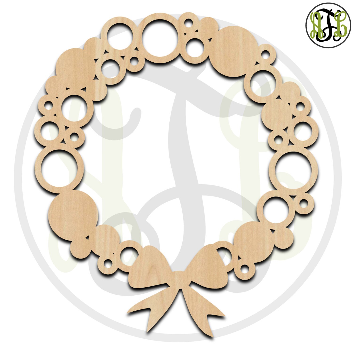 Wreath 180020 Christmas Cutout, unfinished, wood cutout, wood craft