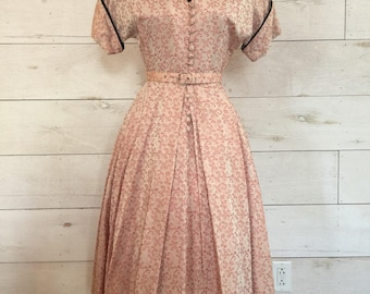 Darling 1950's Pink Brocade Dress