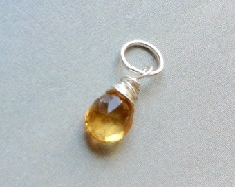 Petite Citrine Pendant, Citrine Necklace, November birthstone necklace, sterling silver, gold filled, natural gemstone, Birthstone Pendant