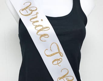 Bride to Be Sash, Personalized Bridal Sash, Future Mrs. Sash, Bachelorette Sash, Bachelorette Party, BRIDE TO BE L