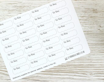 To Buy Dashed Scalloped Quarter Box Planner Stickers; Vinyl Matt Stickers; Erin Condren Sized; Happy Planner; Filofax; Kikki K
