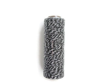 Black and White Baker's Twine, Black Baker's Twine, Black Twine, Black and White Twine, 100 Yard Spool