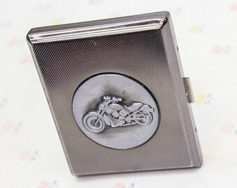 Vintage Motorcycle Engraved Card Case, Accessory Case Gift for Him, Card Holder Mens Gift, Money Holder Biker Gift for Him, Brother Gift