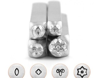 Set of 4 MANDALA PACK 1 Design Stamps, ImpressArt Metal Design Stamps, 4-pack, 3mm, 4mm, 6mm, Mandala Shapes, tol0616
