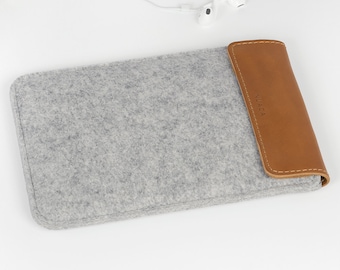 iPad Mini Sleeve - iPad Mini Case - iPad Mini Cover - iPad Mini Leather - Felt and Leather Case