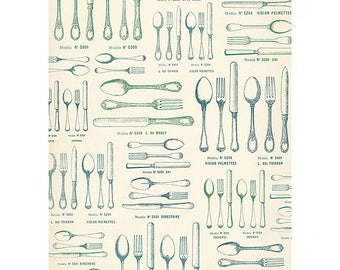 Cavallini Wrapping Paper Vintage French Silverware Designs Bon Appetit to Frame, Wrapping, Book Binding, Decoupage & Paper Arts PSS 3273