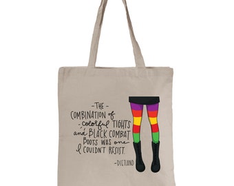 Dietland - Colorful Tights & Black Combat Boots - Quote - Tote Bag