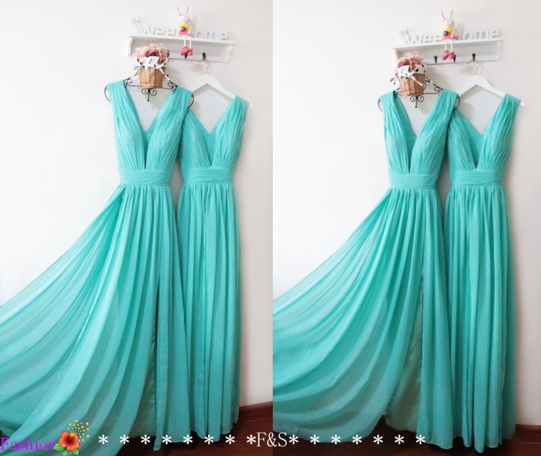 Sea Blue Bridesmaid DressSexy Prom DressBridesmaid Dress