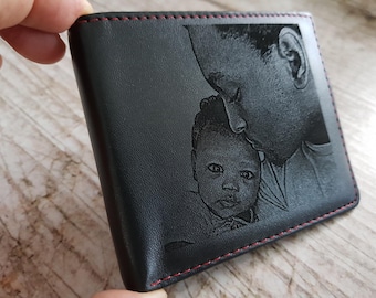 personalized engraved mens wallet, slim mens wallet, photo engraved personalized men wallets, mens gift, gift for mens
