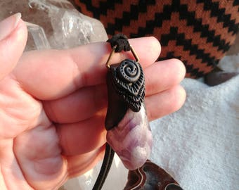 chevron amethyst pendant
