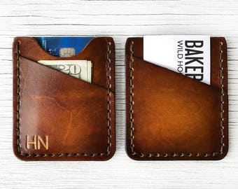 Personalized Leather Wallet Men's Wallet Personalized Gifts, Minimalist Thin Slim Style Mens Gifts for Father's Day Gifts or Groomsmen Gifts