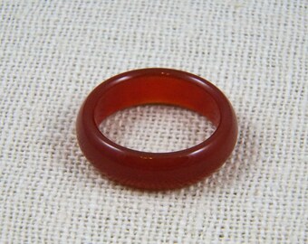 6mm Red Agate Carnelian Stacking Ring, Carnelian Ring