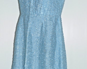 Vintage 60's blue dress Size 38-40 FR