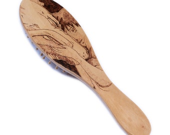 Wooden hairbrush pyrography " Spirited away "