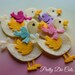 Felt Ducks with bows, Felt bird shapes, Die Cut Craft Embellishments