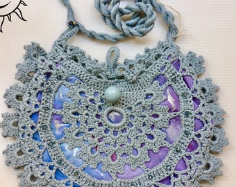 LAURASOLELUNA-Blue Crochet handbag