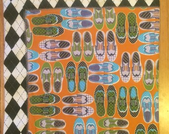 Argyle Shoes flannel baby blanket // baby boy blanket // baby shower gift // gifts for baby