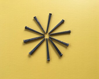Vintage Horseshoe Nail, Set of 10, Square Nail, 2.5" nail, Industrial Salvage, DIY, Rusty Nail, Restoration Supply