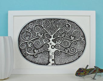 Birds In A Tree Print