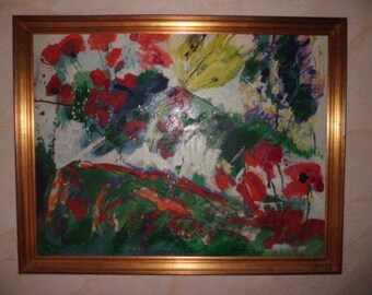 Rare oil painting of Olivier BERNEX 1983