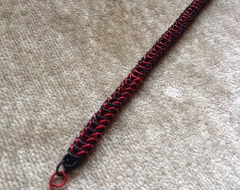 Chain Maille Bracelet - Red and Black