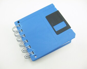Blue Floppy Disk Notebook, Blank, Wire Bound, To Do List, To Do Notepad