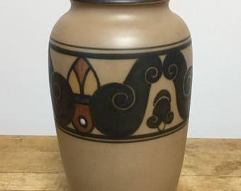 Bornholm Danish Pottery Vase signed by L Hojorth #53 Stag Marking