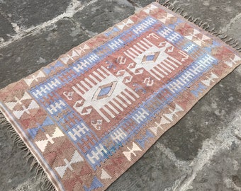 Free shipping Vintage Anatolian Oushak Rug Wool Low Pile Oushak Rug