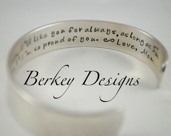 I'll Love You Forever, I'll Like You For Always, As Long As I'm Living, My Baby You'll Be Hand Stamped Secret Message Bracelet