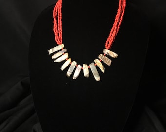 Handmade beaded statement necklace