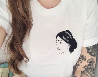 Virginia Woolf T-shirt - Feminist Tshirt - Literary Quote Tee for Book Lover - Girl Power Tee Shirts - Slogan T-shirt - Feminism