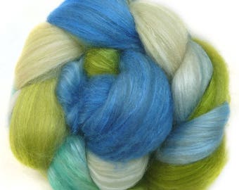 BABY CAMEL SILk handdyed luxury roving top spinning fiber 3.4 oz