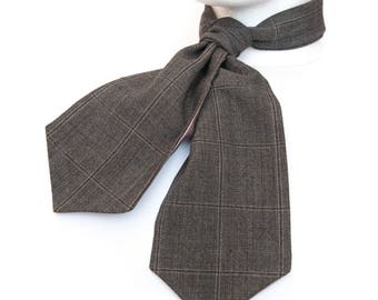 Vintage Wedding, Country Cravat, Groomswear, Groom, City Wedding, Formal Wear, Groomsmen, Father's Day Gift, Window Pane Check,