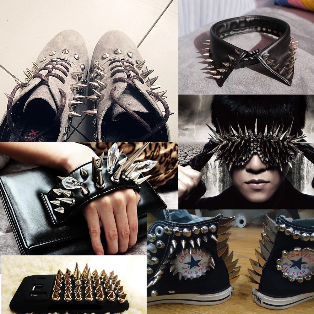 50pcs 1 height punk supply metal spike studs jacket