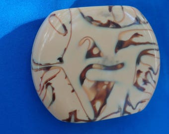 Vintage marbled faux stone plasic belt buckle