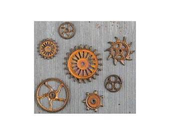 Mixed Media Rustic Gears - Metal Embellishments