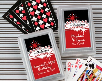 12pcs Married in Las Vegas Personalized Playing Cards - JM558700-FC6704