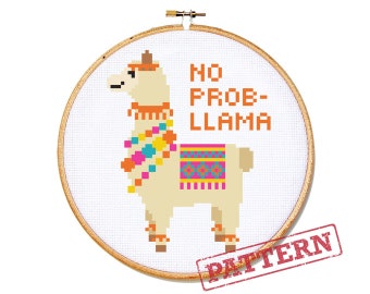 No Prob- Llama Cross Stitch Pattern