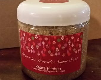 100% All Natural Sugar Shower Scrub Peppermint and Lavender