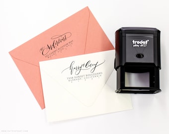 Custom Address Stamp - Self Inking - Custom Calligraphy