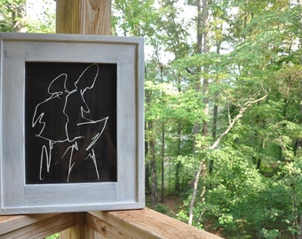 White distressed pine picture frame,12" x 16"